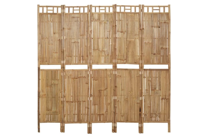 5-paneelinen tilanjakaja bambu 200x180 cm - Ruskea - Sisustustuotteet - Tilanjakajat & sermit