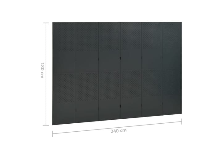 6-Paneelinen tilanjakaja 240x180 cm antrasiitti teräs - Sisustustuotteet - Tilanjakajat & sermit