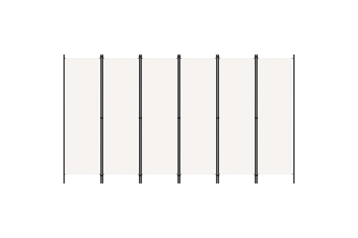 6-paneelinen tilanjakaja valkoinen 300x180 cm - Sisustustuotteet - Tilanjakajat & sermit - Taittuva sermi