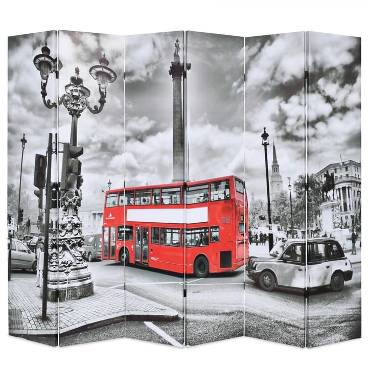 Taitettava tilanjakaja Lontoon bussi 228x1870 cm musta - Monivärinen - Sisustustuotteet - Tilanjakaja & sermi - Taittuva sermi