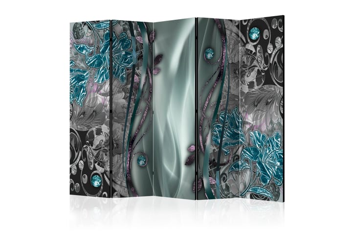 Tilanjakaja Floral Curtain (Turquoise) II 225x172 - Artgeist sp. z o. o. - Kodintekstiilit & matot - Matto - Moderni matto - Nukkamatto