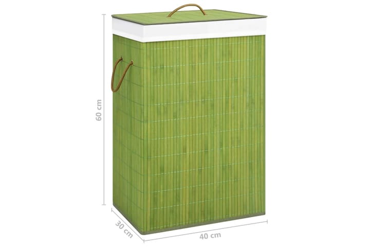 Bambu pyykkikori vihreä - Talo & remontointi - Keittiö & kylpyhuone - Keittiö & kodinhoitohuone - Kuivaus & pesutarvikkeet - Pyykkikori