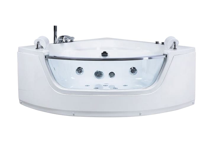 Kulmaporeamme Tadavale 150 cm LED-valaistus - Valkoinen - Talo & remontointi - Keittiö & kylpyhuone - Kylpyhuone - Kylpyammeet - Poreammeet & hierovat ammeet