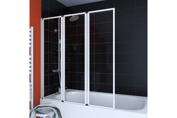 Kylpyammeseinä Almunge 125x143 cm - Valkoinen - Talo & remontointi - Keittiö & kylpyhuone - Kylpyhuone - Kylpyammeet - Suihkuseinälliset ammeet