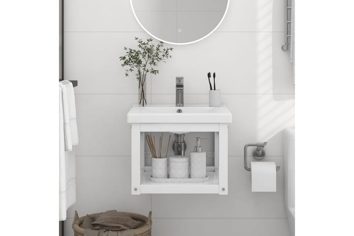 Seinäkiinnitettävä pesualtaan kehys valkoinen 40x38x31 cm ra - Valkoinen - Talo & remontointi - Keittiö & kylpyhuone - Kylpyhuone - Kylpyhuonekalusteet - Allaskaapit