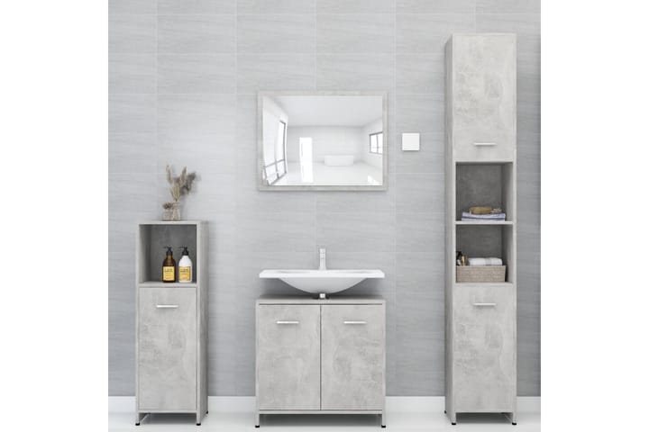 Kylpyhuonekaappi betoninharmaa 30x30x183,5 cm lastulevy - Talo & remontointi - Keittiö & kylpyhuone - Kylpyhuone - Kylpyhuonekalusteet - Kylpyhuonekaapit