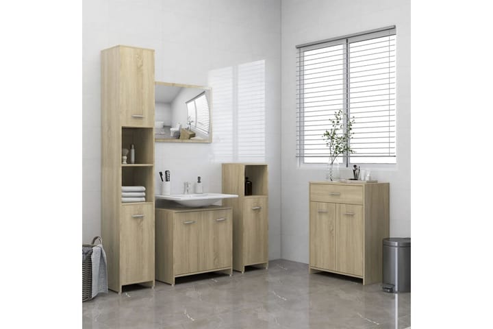 4-osainen kylpyhuoneen kalustesarja Sonoma tammi - Ruskea - Talo & remontointi - Keittiö & kylpyhuone - Kylpyhuone - Kylpyhuonekalusteet - Kylpyhuonekalustepaketit