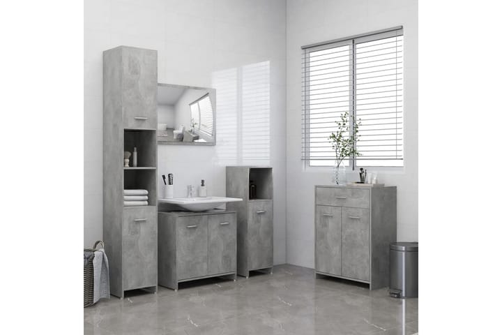 4-osainen kylpyhuonekalustesarja betoniharmaa - Harmaa - Talo & remontointi - Keittiö & kylpyhuone - Kylpyhuone - Kylpyhuonekalusteet - Kylpyhuonekalustepaketit