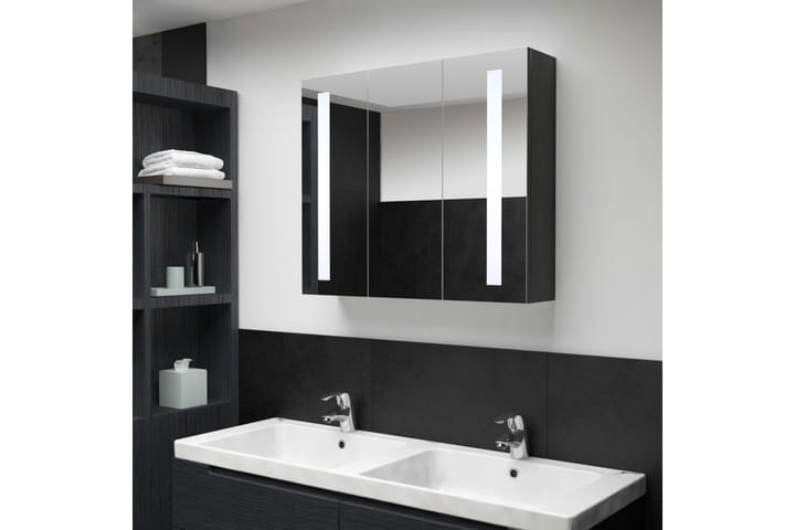 Kylpyhuoneen LED-peilikaappi 89x14x62 cm - Antrasiitti - Talo & remontointi - Keittiö & kylpyhuone - Kylpyhuone - Kylpyhuonekalusteet - Peilikaapit