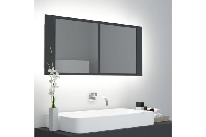 Kylpyhuoneen LED peilikaappi harmaa 100x12x45 cm - Harmaa - Talo & remontointi - Keittiö & kylpyhuone - Kylpyhuone - Kylpyhuonekalusteet - Peilikaapit