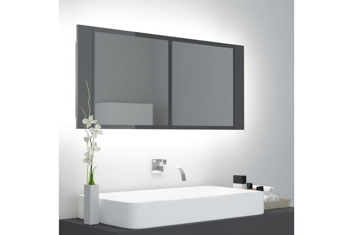 Kylpyhuoneen LED peilikaappi harmaa 100x12x45 cm - Harmaa - Talo & remontointi - Keittiö & kylpyhuone - Kylpyhuone - Kylpyhuonekalusteet - Peilikaapit