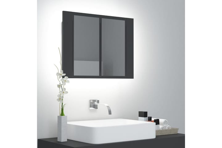 Kylpyhuoneen LED peilikaappi harmaa 60x12x45 cm - Harmaa - Talo & remontointi - Keittiö & kylpyhuone - Kylpyhuone - Kylpyhuonekalusteet - Peilikaapit