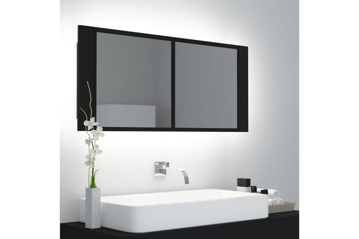 Kylpyhuoneen LED peilikaappi musta 100x12x45 cm - Musta - Talo & remontointi - Keittiö & kylpyhuone - Kylpyhuone - Kylpyhuonekalusteet - Peilikaapit