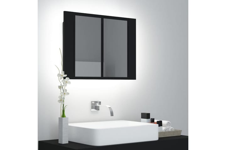 Kylpyhuoneen LED peilikaappi musta 60x12x45 cm - Musta - Talo & remontointi - Keittiö & kylpyhuone - Kylpyhuone - Kylpyhuonekalusteet - Peilikaapit