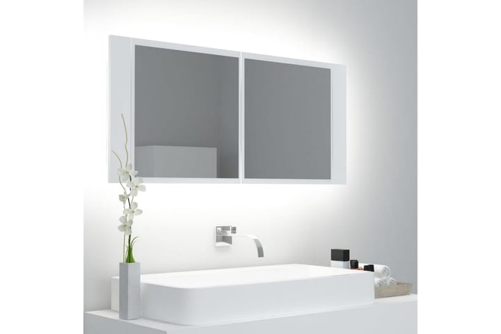 Kylpyhuoneen LED peilikaappi valkoinen 100x12x45 cm - Valkoinen - Talo & remontointi - Keittiö & kylpyhuone - Kylpyhuone - Kylpyhuonekalusteet - Peilikaapit