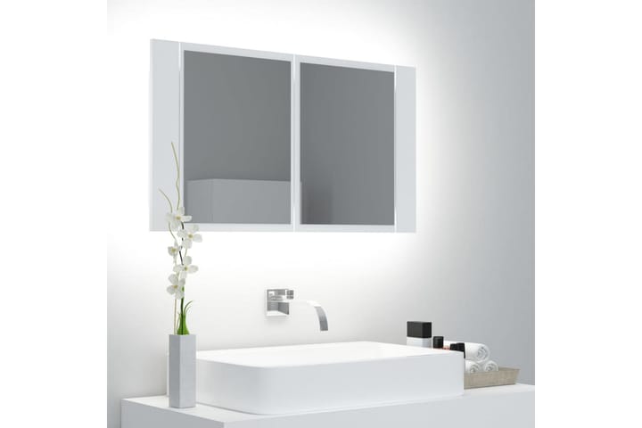 Kylpyhuoneen LED peilikaappi valkoinen 80x12x45 cm - Valkoinen - Talo & remontointi - Keittiö & kylpyhuone - Kylpyhuone - Kylpyhuonekalusteet - Peilikaapit