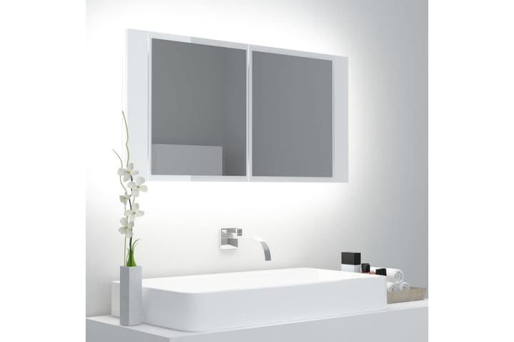 Kylpyhuoneen LED peilikaappi valkoinen 90x12x45 cm - Valkoinen - Talo & remontointi - Keittiö & kylpyhuone - Kylpyhuone - Kylpyhuonekalusteet - Peilikaapit