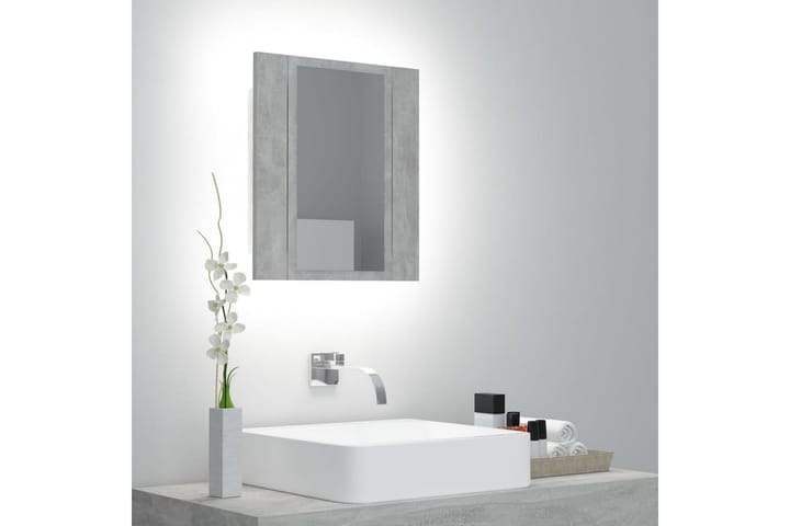 Kylpyhuoneen peilikaappi LED 40x12x45 cm - Betoninharmaa - Talo & remontointi - Keittiö & kylpyhuone - Kylpyhuone - Kylpyhuonekalusteet - Peilikaapit