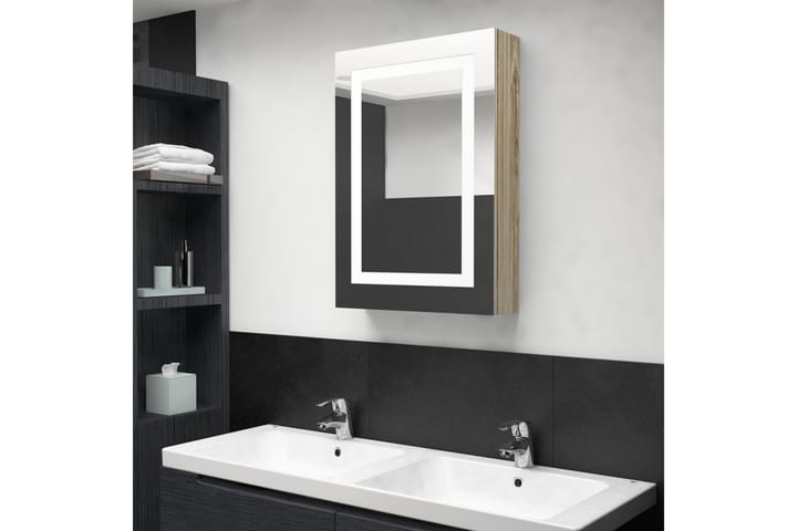 Kylpyhuoneen peilikaappi LED 50x13x70 cm - Ruskea - Talo & remontointi - Keittiö & kylpyhuone - Kylpyhuone - Kylpyhuonekalusteet - Peilikaapit
