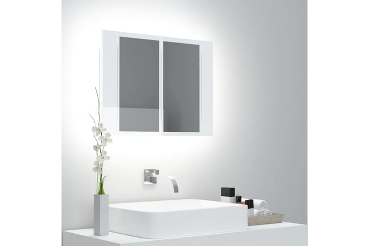 Kylpyhuoneen peilikaappi LED 60x12x45 cm - Valkoinen - Talo & remontointi - Keittiö & kylpyhuone - Kylpyhuone - Kylpyhuonekalusteet - Peilikaapit