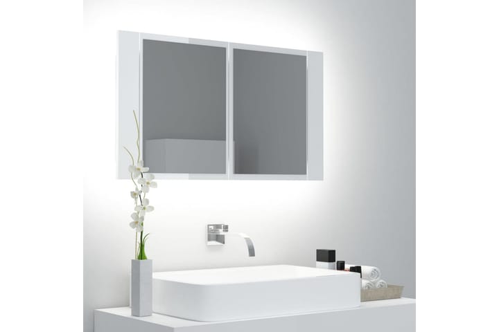 Kylpyhuoneen peilikaappi LED 80x12x45 cm - Valkoinen - Talo & remontointi - Keittiö & kylpyhuone - Kylpyhuone - Kylpyhuonekalusteet - Peilikaapit