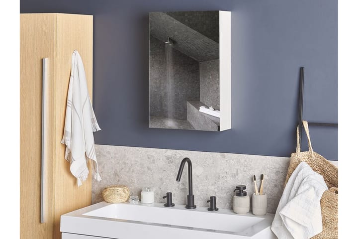 Kylpyhuonekaappi Lavapies 40 cm peilillä - Valkoinen - Talo & remontointi - Keittiö & kylpyhuone - Kylpyhuone - Kylpyhuonekalusteet - Peilikaapit