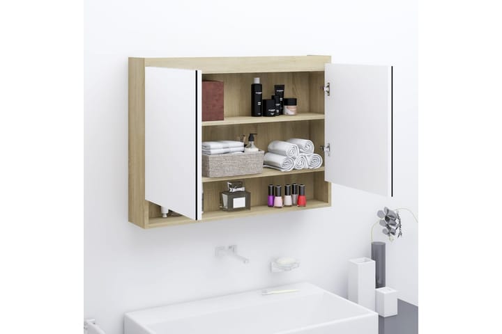 LED kylpyhuoneen peilikaappi 80x15x60 cm - Valkoinen - Talo & remontointi - Keittiö & kylpyhuone - Kylpyhuone - Kylpyhuonekalusteet - Peilikaapit
