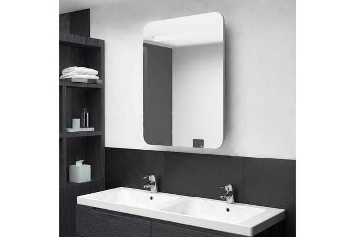 LED kylpyhuoneen peilikaappi betoninharmaa 60x11x80 cm - Sisustustuotteet - Peilit