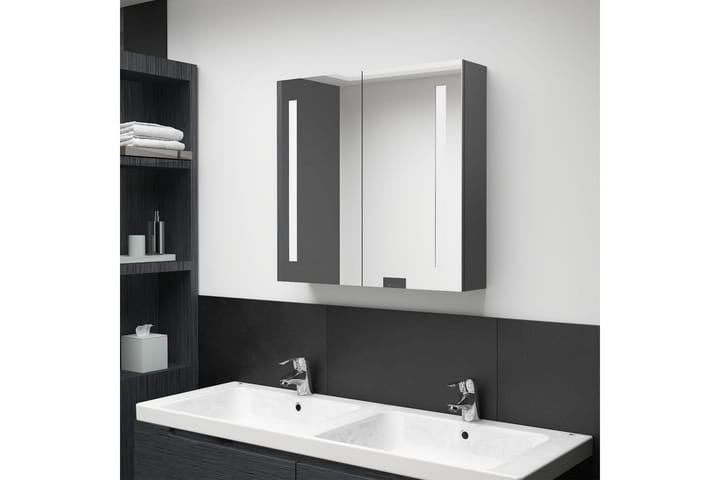 LED kylpyhuoneen peilikaappi harmaa 62x14x60 cm - Talo & remontointi - Keittiö & kylpyhuone - Kylpyhuone - Kylpyhuonekalusteet - Peilikaapit