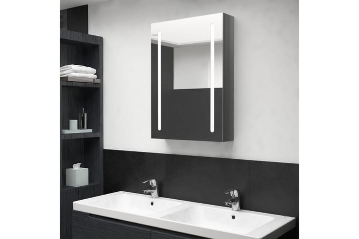 LED kylpyhuoneen peilikaappi kiiltävä harmaa 50x13x70 cm - Talo & remontointi - Keittiö & kylpyhuone - Kylpyhuone - Kylpyhuonekalusteet - Peilikaapit