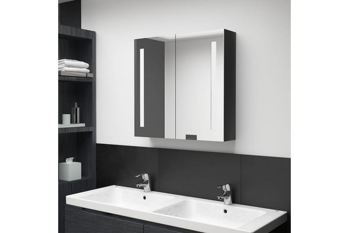 LED kylpyhuoneen peilikaappi kiiltävä musta 62x14x60 cm - Talo & remontointi - Keittiö & kylpyhuone - Kylpyhuone - Kylpyhuonekalusteet - Peilikaapit