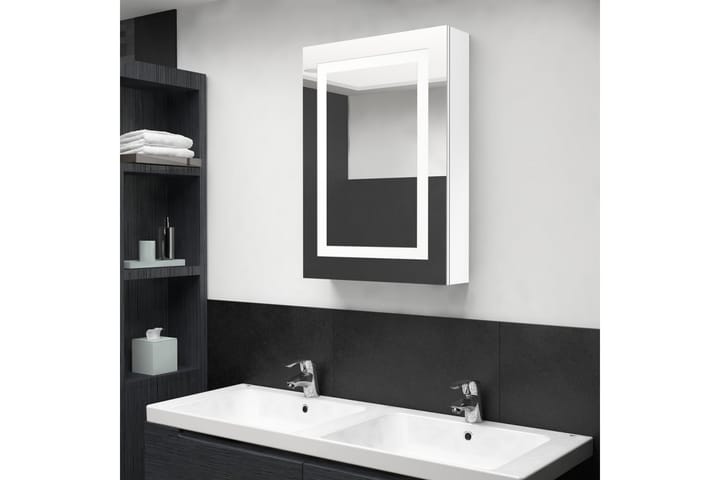 LED kylpyhuoneen peilikaappi kiiltävä valkoinen 50x13x70 cm - Valkoinen - Talo & remontointi - Keittiö & kylpyhuone - Kylpyhuone - Kylpyhuonekalusteet - Peilikaapit