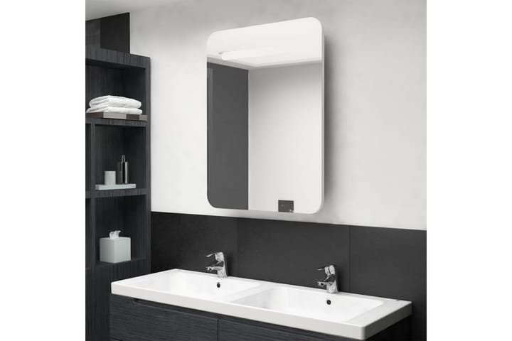 LED kylpyhuoneen peilikaappi kiiltävä valkoinen 60x11x80 cm - Talo & remontointi - Keittiö & kylpyhuone - Kylpyhuone - Kylpyhuonekalusteet - Peilikaapit