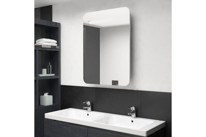 LED kylpyhuoneen peilikaappi valkoinen ja tammi 60x11x80 cm - Talo & remontointi - Keittiö & kylpyhuone - Kylpyhuone - Kylpyhuonekalusteet - Peilikaapit