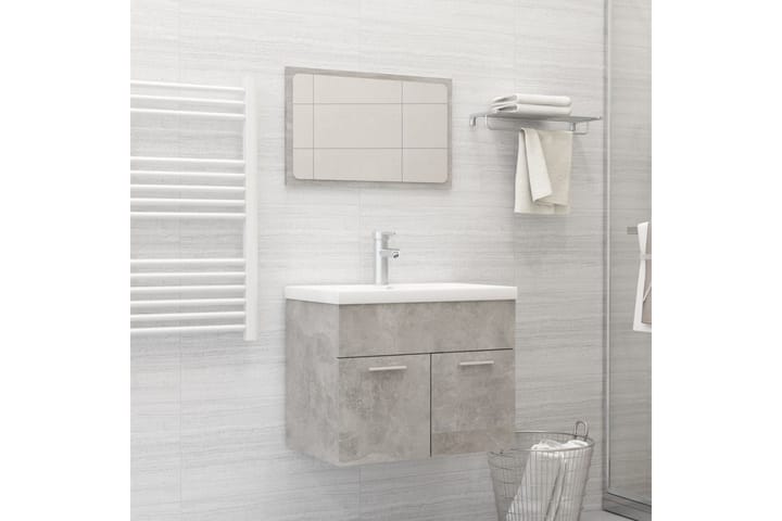 2-osainen kylpyhuoneen kalustesarja betoninharmaa lastulevy - Talo & remontointi - Keittiö & kylpyhuone - Kylpyhuone - Kylpyhuonekalusteet - Kylpyhuonekaapit
