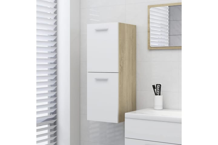 Kylpyhuonekaappi valkoinen ja Sonoma-tammi 30x30x80cm - Talo & remontointi - Keittiö & kylpyhuone - Kylpyhuone - Kylpyhuonekalusteet - Kylpyhuonekalustepaketit