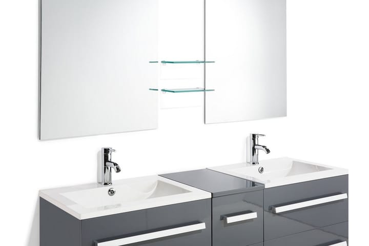 Kylpyhuonekalusteet Madrid 45x150 cm - Harmaa - Talo & remontointi - Keittiö & kylpyhuone - Kylpyhuone - Kylpyhuonekalusteet - Seinäkaapit & korkeat kaapit