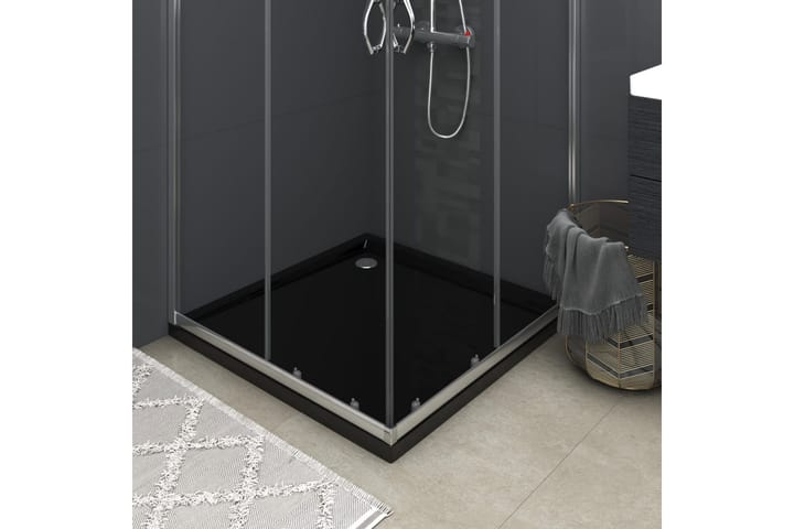 Suihkualusta neliö ABS musta 80x80 cm - Musta - Talo & remontointi - Keittiö & kylpyhuone - Kylpyhuone - Suihkutarvikkeet - Suihkuallas