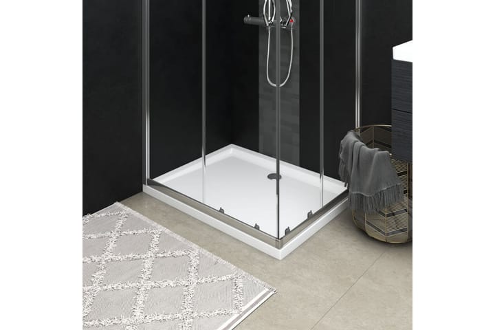 Suihkualusta suorakaide ABS valkoinen 80x100 cm - Valkoinen - Talo & remontointi - Keittiö & kylpyhuone - Kylpyhuone - Suihkutarvikkeet - Suihkuallas