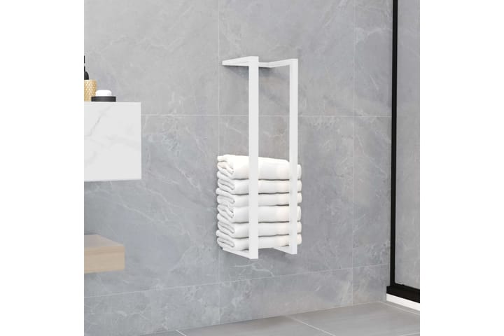 Pyyheteline valkoinen 12,5x12,5x60 cm teräs - Valkoinen - Talo & remontointi - Keittiö & kylpyhuone - Kylpyhuone - Kylpyhuonetarvikkeet - Pyyhetikkaat