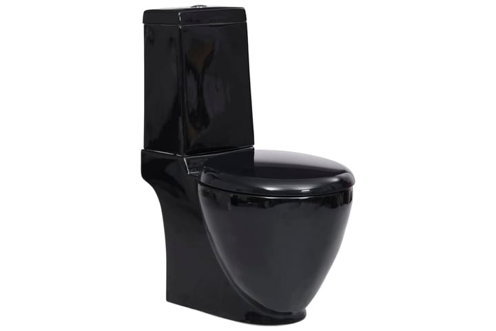 Keraaminen WC-istuin pyöreä alapuolinen veden virtaus musta - Musta - Talo & remontointi - Keittiö & kylpyhuone - Kylpyhuone - WC-istuimet - Seinä-WC