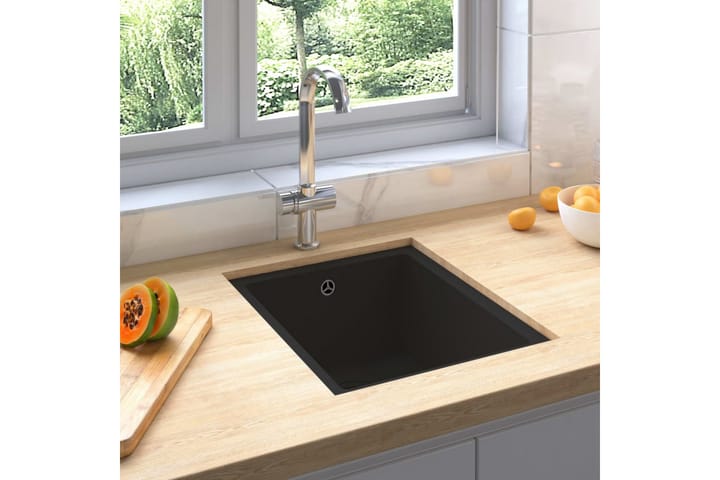 Keittiön tiskiallas ylivuotoreiällä musta graniitti - Talo & remontointi - Keittiö & kylpyhuone - Kylpyhuone - Pesualtaat - Pesuallas