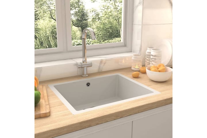 Keittiön tiskiallas ylivuotoreiällä valkoinen graniitti - Talo & remontointi - Keittiö & kylpyhuone - Kylpyhuone - Pesualtaat - Pesuallas