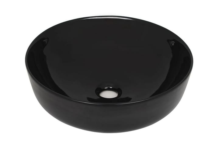 Keraaminen pesuallas pyöreä 41,5 x 13,5 cm musta - Musta - Talo & remontointi - Keittiö & kylpyhuone - Kylpyhuone - Pesualtaat - Pesuallas