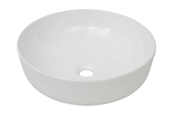 Pyöreä keraaminen pesuallas 41,5x13,5 cm Valkoinen - Valkoinen - Talo & remontointi - Keittiö & kylpyhuone - Kylpyhuone - Pesualtaat - Pesuallas