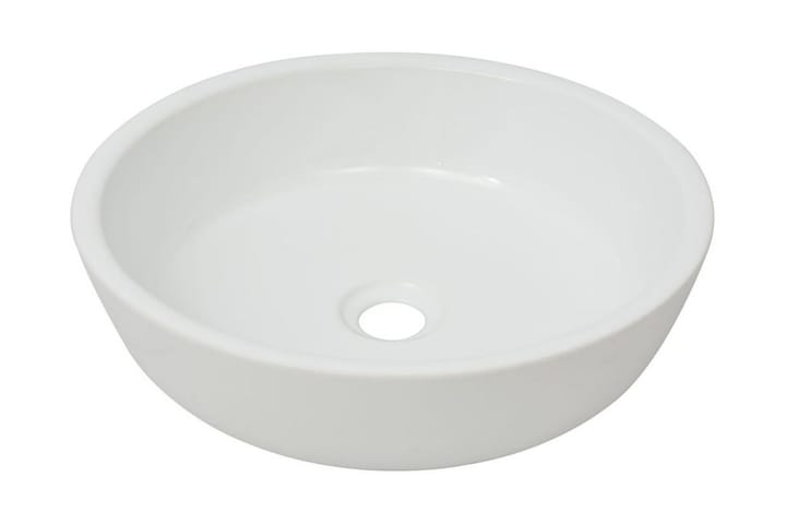 Pyöreä keraaminen pesuallas 42x12 cm Valkoinen - Valkoinen - Talo & remontointi - Keittiö & kylpyhuone - Kylpyhuone - Pesualtaat - Pesuallas