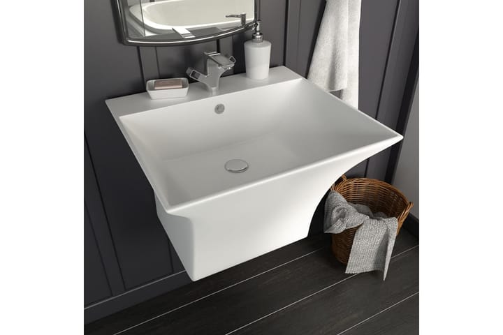 Seinään kiinnitettävä pesuallas keraaminen 500x450x410 mm - Valkoinen - Talo & remontointi - Keittiö & kylpyhuone - Kylpyhuone - Pesualtaat - Pesuallas