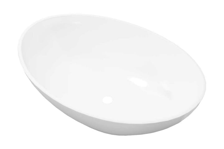 Ylellinen keraaminen pesuallas soikea 40x33 cm Valkoinen - Valkoinen - Sisustustuotteet - Peili