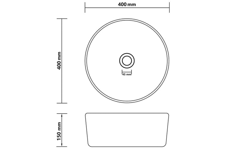 Ylellinen pesuallas pyöreä matta musta 40x15 cm keraamiikka - Talo & remontointi - Keittiö & kylpyhuone - Kylpyhuone - Pesualtaat - Pesuallas