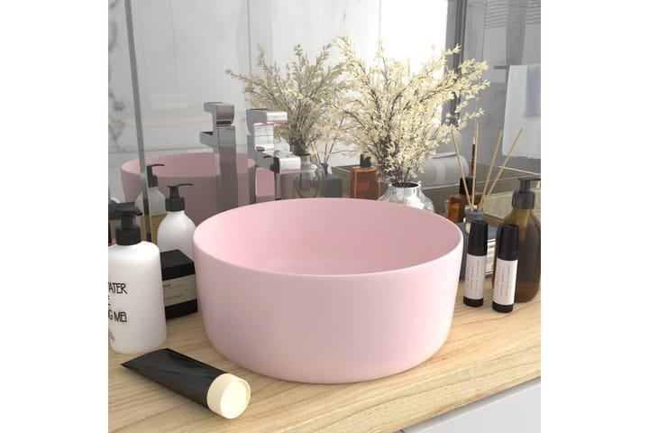 Ylellinen pesuallas pyöreä matta pinkki 40x15 cm keraamiikka - Talo & remontointi - Keittiö & kylpyhuone - Kylpyhuone - Pesualtaat - Pesuallas